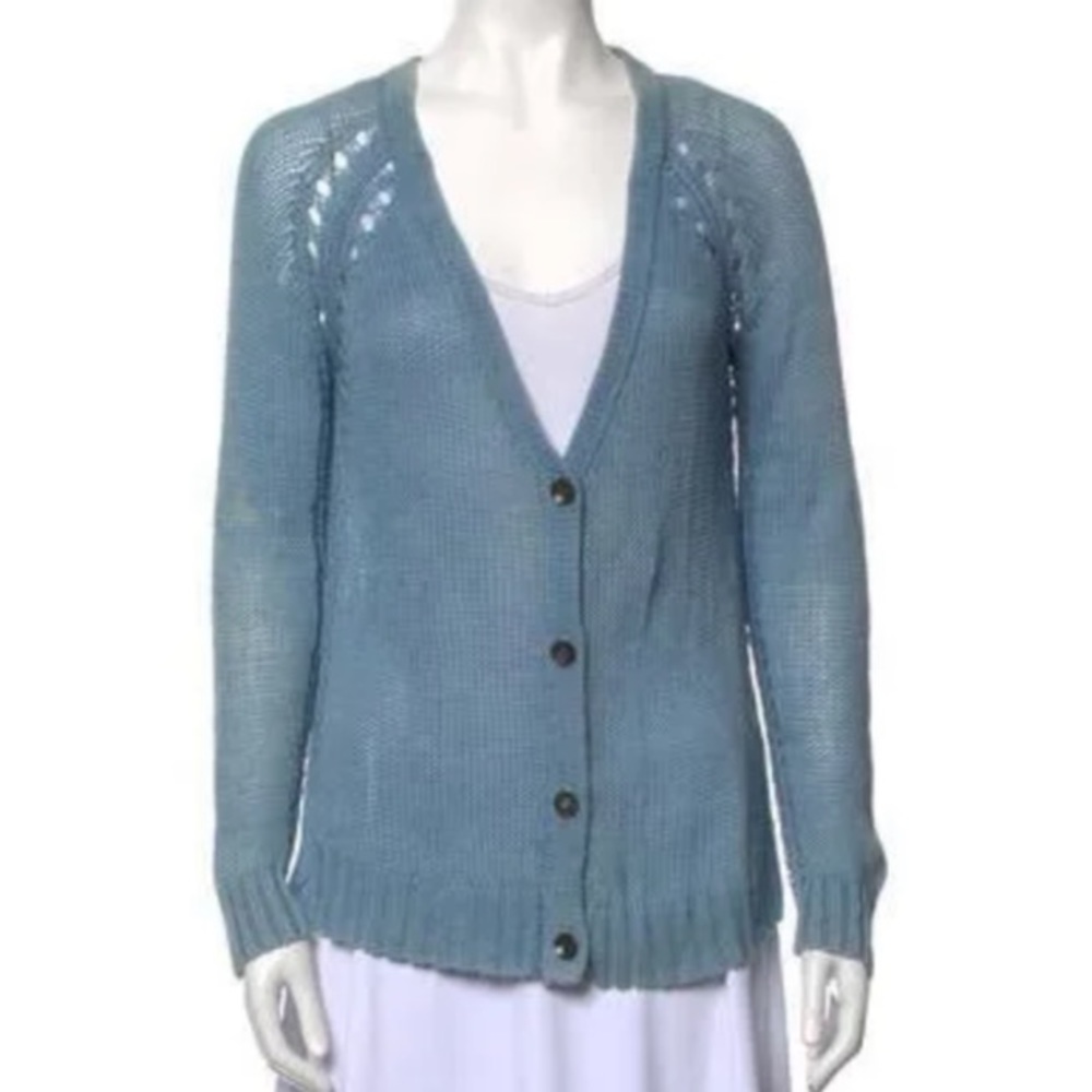 Rag & Bone Blue Knit Button Cardigan Sweater